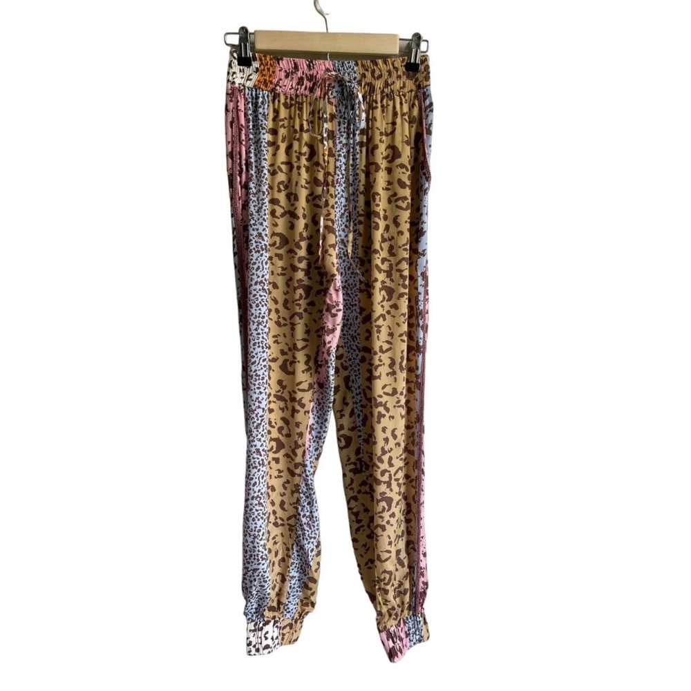 TAJ by Sabrina Crippa Animal Cheetah Leopard Print Jogger Pants Size Med…